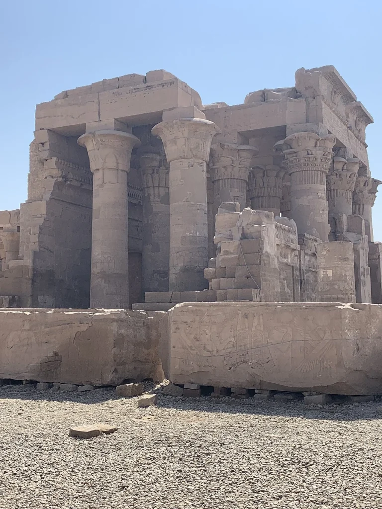 Columns and stone walls at Kom Ombo Temple