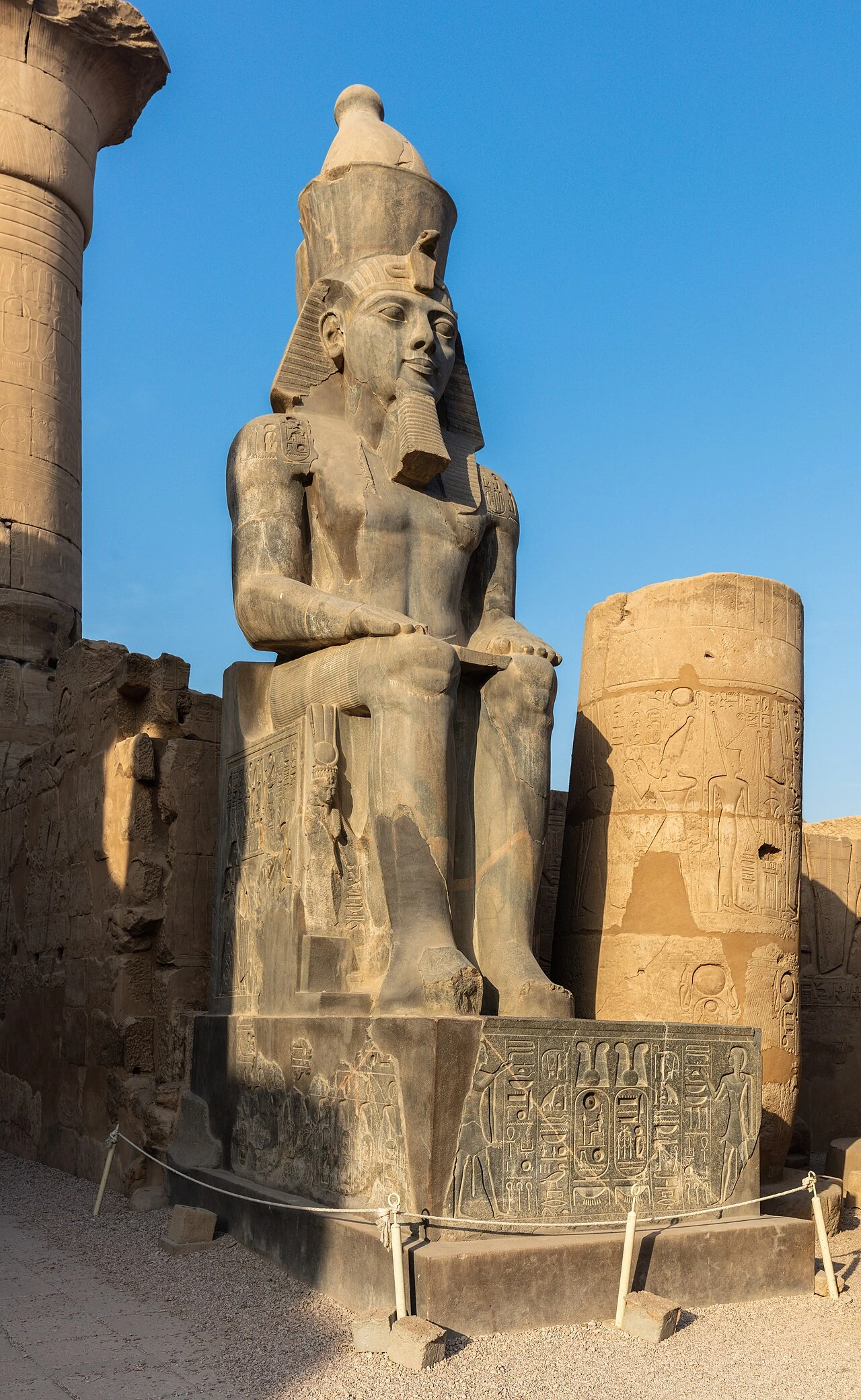 Statue of Ramesses II and columns at Luxor Temple