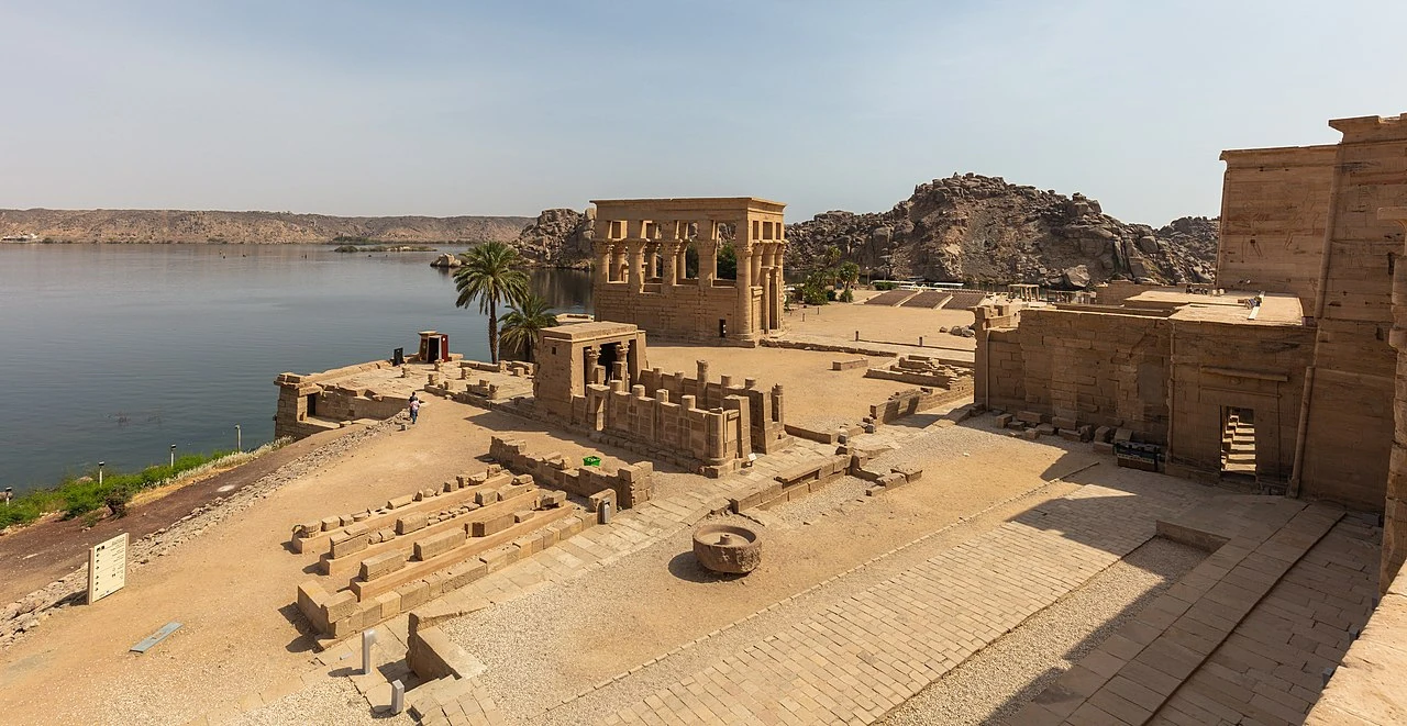 The Philae temple complex on Agilkia beside the water
